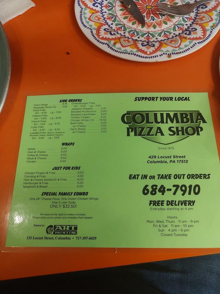 Columbia Pizza Restaurant Menu image 3